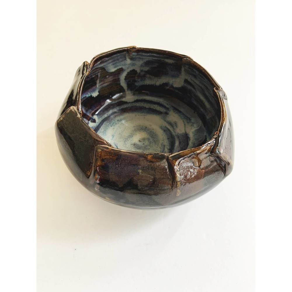 Madhu & Nene Ceramic Pottery Bowl Planter Signature Signed Table Decor Small